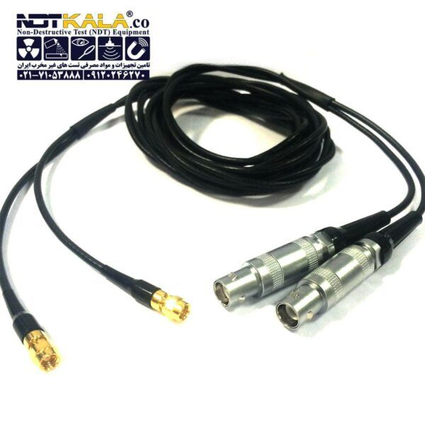 کابل دستگاه تست التراسونیک (کابل دستگاه ut) و دستگاه ضخامت سنج LEMO-1 به Microdot (لمو1 به میکرودات) مارک داپلر Ultrasonic Dual Cable – Doppler (2)