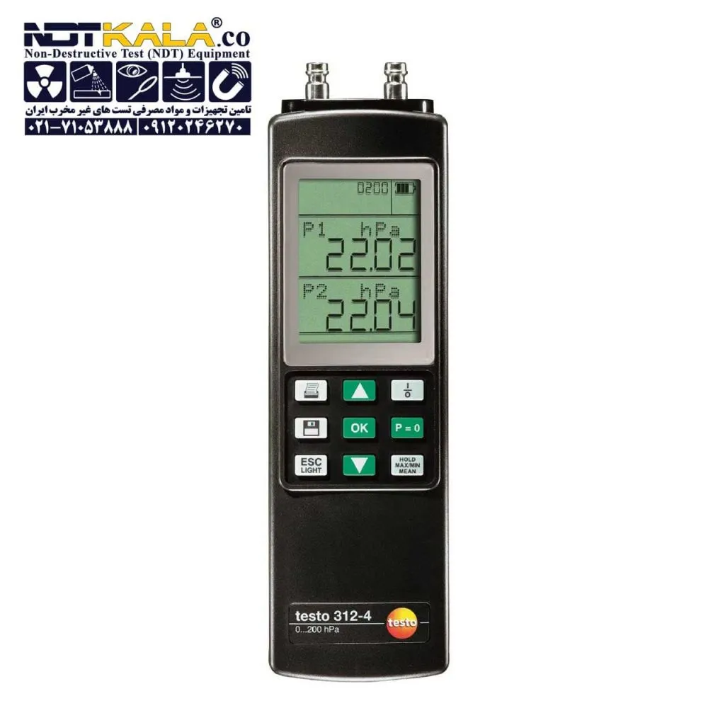 ویژگی فشارسنج تفاضلی پرتابل دیجیتالی تستو Differential pressure measuring instrument TESTO 312-1 312-2 312-3 312-4