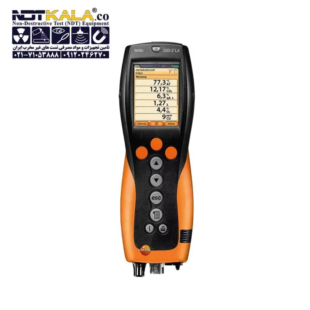 آنالایزر گاز دودکش احتراقی testo 330-2 LX Flue gas analyzer O2 CO H2