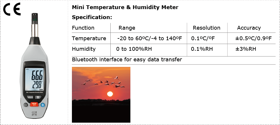 خرید قیمت ارزان ترمومتر دماسنج رطوبتسنج سم سی ای ام CEM DT-91