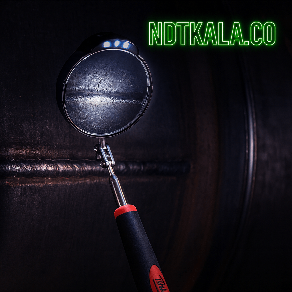 کاربرد آینه بازرسی چراغدار حرفه‌ای جوش برند ULLMAN در صنایع نفت و گاز