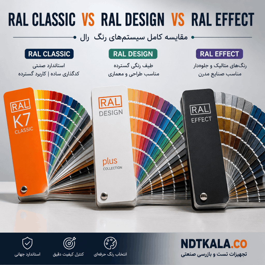 مقایسه RAL Classic، RAL Design و RAL Effect راهنمای خرید کالیته رال